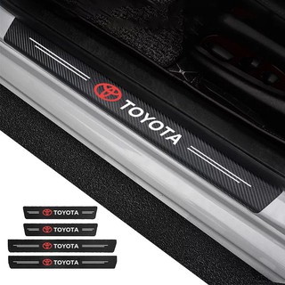 [Estoque pronto] 4 unidades de adesivos de carro em fibra de carbono borracha de fibra de carbono para Toyota