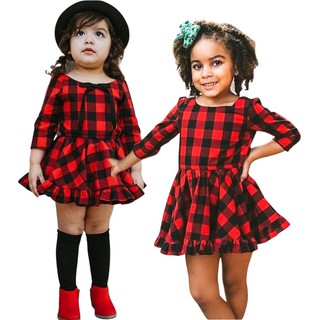 Vestido Xadrez Infantil Vermelho Criança Bebê Meninas Natal Xadrez Festa Junina