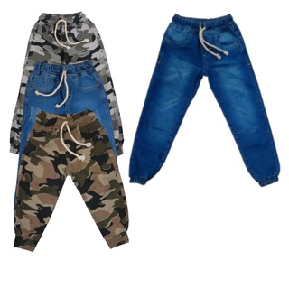 kit 2 Calça jeans Jogger Masculina Infantil 1 a 8 anos jeans ou camuflada (8)
