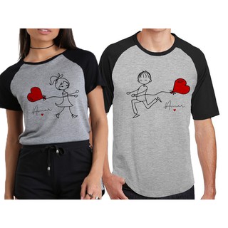 kit Blusas camisetas Casal Love