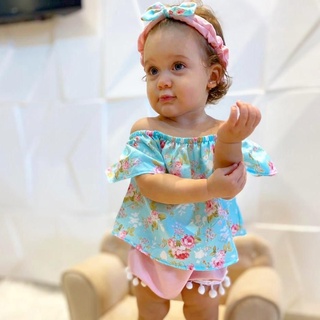 conjunto batinha infantil menina short blusa e tiara de brinde moda blogueirinha (5)