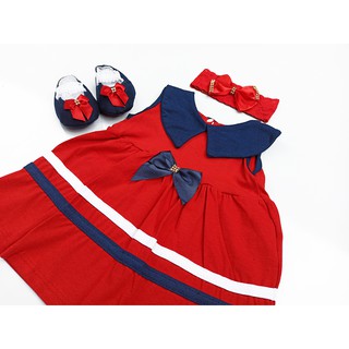 Vestido Para Bebê Menina Marinheiro Baby Kit 3 Pçs Luxo (4)