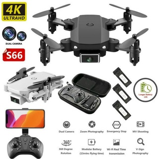 Drone S66 Rc Com Câmera 4k Dual Zoom Óptico De Posicionamento De Fluxo Fpv Wifi Modo Sem Cabeça