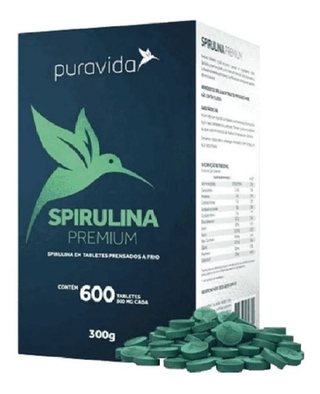 Spirulina Premium 600 Tabletes - 300g - Pura Vida
