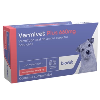 Vermífugo Vermivet Plus Biovet 660mg C/ 4 Comprimidos