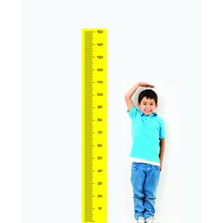 Adesivo Régua do crescimento infantil 150cm cor de fundo amarelo