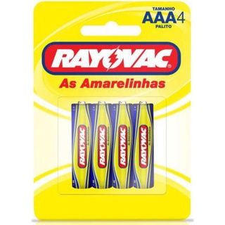 Pilha AAA Rayovac Amarelinha Palito Kit C/4