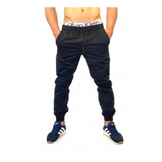 Calça jogger sarja jeans masculino amarração super oferta