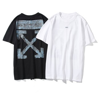 New OFF WHITE T-shirt Men and Women Arrow Numbers Direct Printing Cotton Round Neck Casual Couple Black and White OW T-shirt