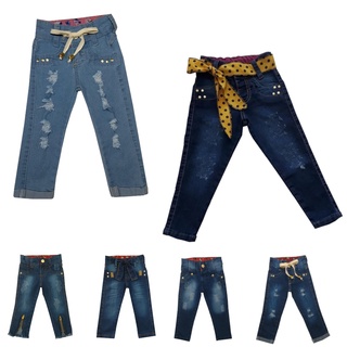 Kit 2 calça jeans feminino infantil 1a 8 anos