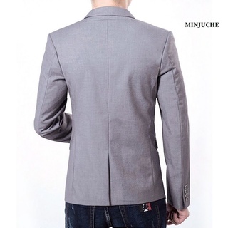 Minjuche Moda masculina slim fit formal terno de um botão blazer blazer casaco tops (5)