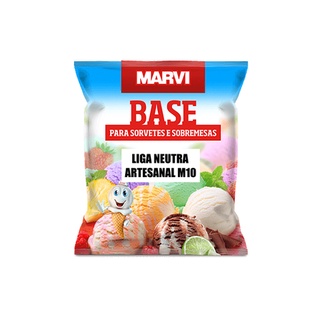Liga Neutra Marvi Base Artesanal 1kg para sorvetes e sobremesas