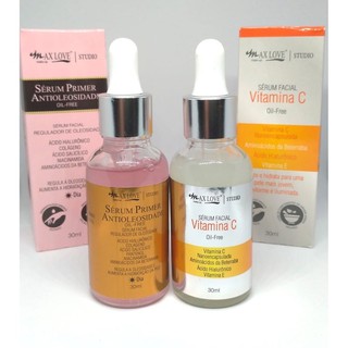2 Pç Skin Care Kit Sérum Facial Antioleosidade + Vitamina C Max Love