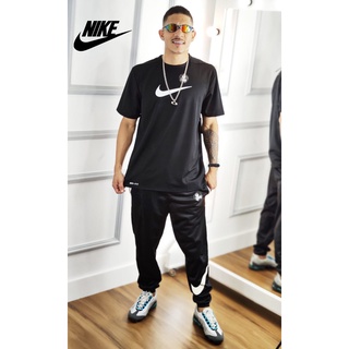 Conjunto Camiseta Nike Masculina Dri Fit + Calça Jogger Com Bolso e Refletivo