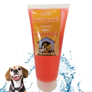 Gel Dental Pasta de Dente Para Pets - Combate o Mau Halito de Cachorros e Gatos - 60g Sabor Morango