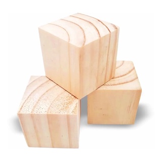Cubos De Madeira Para Artesanato 10 Unidades - Pinus Lixado