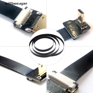 willbesugar FPV Micro Mini HDMI-compatible 90 Degree Adapter Flat Cable for Photography Good