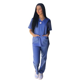 Conjunto Pijama Cirúrgico Azul Celeste Unissex (2)
