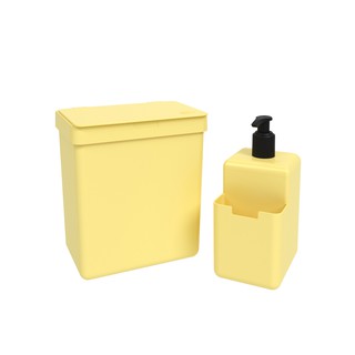 Kit Lixeira 2,5 L + Dispenser de Detergente Single Coza Sobre a Pia Esconde Sacola Várias Cores Disponíveis (4)