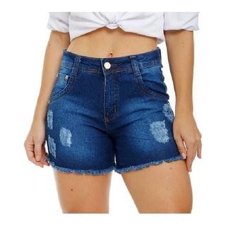 Short Jeans Moda Feminino Blogueira Cintura Alta Justo Lançamento PROMOÇÃO 2 (4)