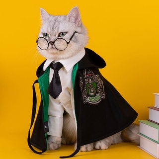 Roupas Para Animais De Estimação Do Gato Cão Manto Harry Potter Teddy Pequeno Magia Faculdade Pet