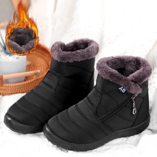 Mulheres Botas De Neve Impermeável Femininas Inverno De Pelúcia Ankle boots Quentes Sapatos Casuais Além De (4)