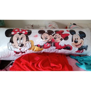 Capa para Travesseiro de Corpo Xuxão Mickey e Minnie 1.35 x 40cm