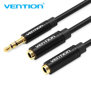Vention Headphone Splitter Cable 3.5mm Y Jack Splitter Extension Cable 3.5mm Male to 2 Port 3.5mm Female for iPhone PC
