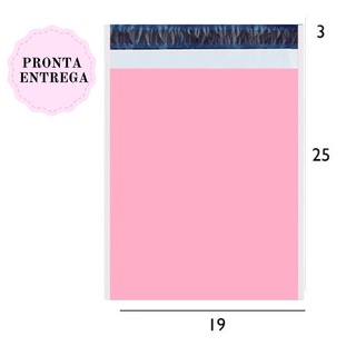 Envelope Plástico de Segurança 19x25 Saco Rosa bebê Correios Resistente com Lacre Sedex (10 / 20 e 30 unidades) (1)