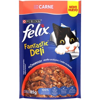 Ração Úmida Nestlé Purina Felix Fantastic Deli Carne para Gatos Adultos -85g