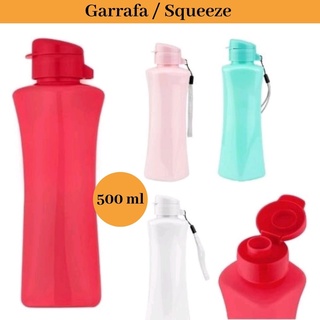 Garrafa Squeeze 500 ml Plástico PET Ref. CK5280 - Garrafinha de Água Treino Academia
