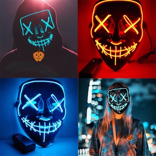 LED Luminous Mask Halloween Dress Up Props Ghost Mask Party Supplies