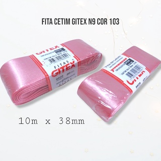 Fita Cetim Gitex N9 - 10m x 38mm - Cor 103 ( Rosa Claro)