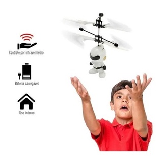 Drone Brinquedo Infantil Mini Robô Voador Recarregável Voo Por Infravermelho Mega Compras