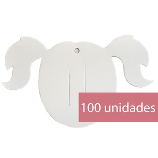 Tag para Laços Modelo Cabeça Embalagem/Cartela - 100 Unidades
