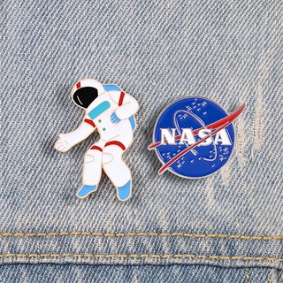 Broche Com Desenho Astronauta Espacial E Nasa Em Metal