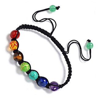 Pulseira Com 7 Chakras Para Cura / Pulseira Com Contas Para Yoga | 7 Chakra Healing Balance Beads Bracelet Casual Yoga Life Bracelet Jewelry (4)