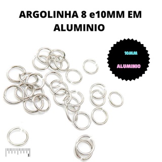 Argolinha em Alumínio Prata para Pulseira, Chaveiros, Cabelos e Artes em geral - Pacote com 10gr