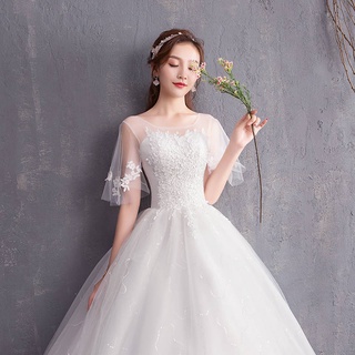 vestido de noite Vestido de noiva vestido de banquete vestido de noiva mestre Vestido de noiva 2021 New Noiva casamento primeiro ombro vestido de noiva coreano slim litter sen último vestido de noiva claro