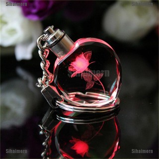 [Sihaimern] New Fada Coração Quadrado Cristal Led Light Charm Bracelet Chaveiro (2)