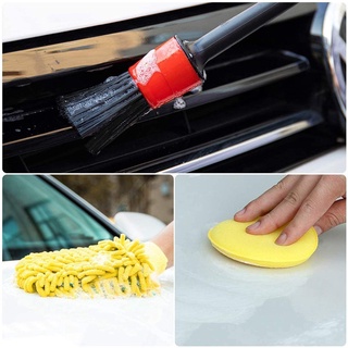 4 Em 1 Carro Limpeza Cuidado Conjunto Escova De Limpeza Húmida De Detalhamento Pincéis Suaves De Cuidados Automotivos Para Carro limpeza Ferramentas (4)