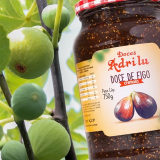 Doce Geleia de Figo 720g 100% Natural Figo em pedaços sem conservantes