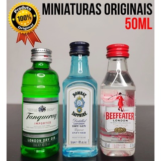 Kit Mini Gin Tanqueray + Bombay + Beefeater 50ml - Envio em 24 Horas 100% Original