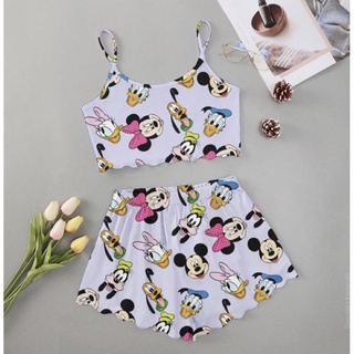 Pijama Mickey e Minnie Roupa de Dormir Baby Doll 2021 cropped hot sale (9)