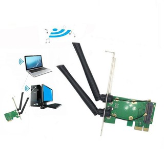 Mini Adaptador Wireless Wifi Placa De Rede Pcie Para Pci-E 1x + 2 Antenn F6A9 (3)