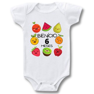 Body Bebê Personalizado Mesversario Frutas Frutinha
