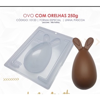 Forma 03 Partes Para Chocolate Ovo Com Orelhas 250g BWB COD : 10133