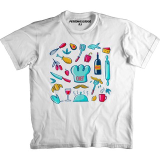 Camiseta CHEF - COZINHEIRO - UTENSÍLIOS DE COZINHA