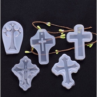 Molde de silicone para resina epóxi - chaveiros pingentes crucifixo cruz