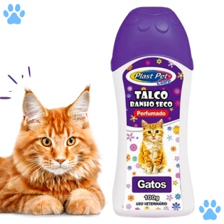 Talco para Gato Banho a Seco Pet Plast Pet Care - 100 gramas - Envio Imediato